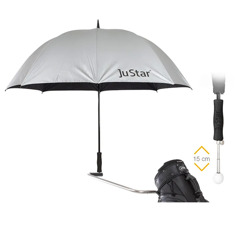 JuStar paraplu zilver met telescooppin